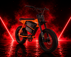 Juiced Scrambler Hardtail-modellen med dubbla batterier har en räckvidd på upp till 120 miles (200 km)