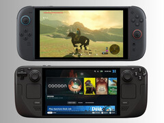 Nintendo Switch 2 sitter ovanför Steam Deck (Bildkälla: Nintendo of America, Valve med redigering)