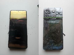 Fram- och baksidor av den exploderade Redmi Note 13 Pro (Bildkälla: Sri Varshan; redigerad)