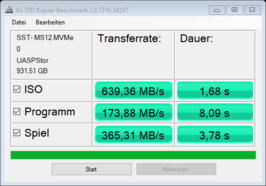 Kopiering till en extern SSD (SilverStone MS12 + Samsung Evo 970 1TB)