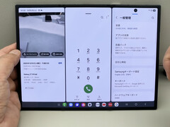 På Galaxy Z TriFold körs tre appar sida vid sida. (Bildkälla: Mobiltelefonforskaren Yasuhiro Yamane)