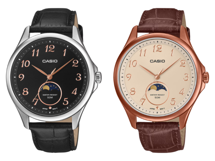 Klockorna Casio Standard MTP-M110L-1AV (vänster) och MTP-M110RL-5AV (höger). (Bildkälla: Casio, redigerad)