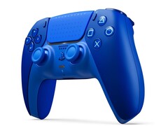 DualSense-kontrollen Icon Blue Special Edition har små PlayStation-ikoner på pekplattan.