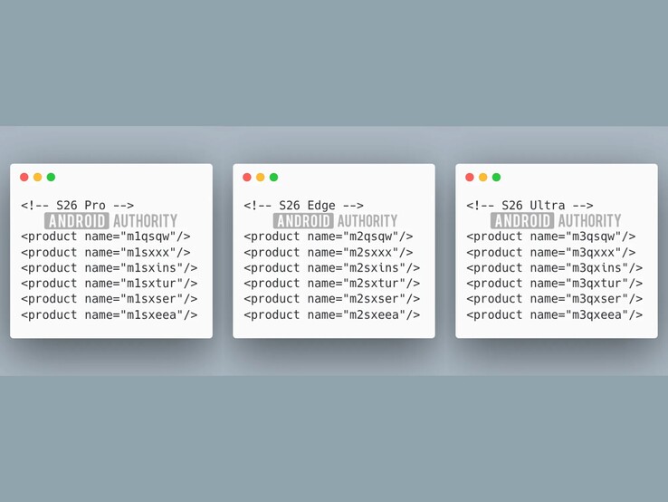 One UI 8 intern inbyggd firmware som visar referens till Galaxy S26 Pro. (Bildkälla: Android Authority)