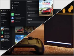 Xbox-appen på Windows (överst) och Steam Machine (nederst).