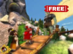 Ceville har upp till tre spelbara karaktärer med distinkta och excentriska personligheter. På bilden - en officiell skärmdump från spelet med texten 