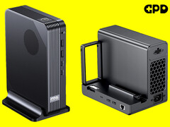 MCIO 8i utlovar 512 Gbps dubbelriktad bandbredd. På bilden: den nya mini-pc:n (vänster) och eGPU:n (höger) från GPD (redigerad).