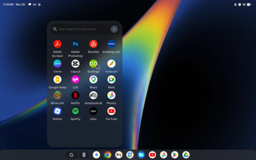 Googlebooks användargränssnitt för Aluminium OS