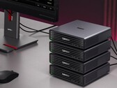 Upp till fyra Lenovo ThinkCentre X Ultra-minidatorer kan klustras till en kraftfull AI-server.