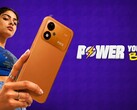 En reklambild för Xiaomi Poco M8 Power med en ung kvinna