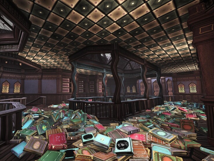 Om varje bok måste ställas tillbaka en i taget kan det ta ganska lång tid att städa den magiska gränden. (På bilden: En skärmbild från Cluttermancer: Tidy Up the Nightmare Alley.)