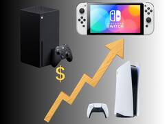 Prisökningar för Xbox, Switch och PS5 visas med graf (Bildkälla: Xbox Gaming, Sony PlayStation, Nintendo of America med redigeringar)