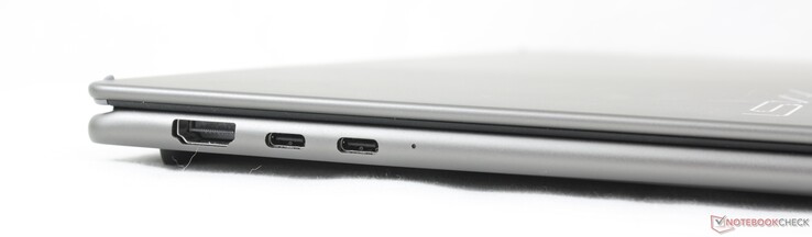 Vänster: HDMI 2.1, 2x USB-C Thunderbolt 4 med DisplayPort + Power Delivery