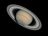 En bild som visar Saturnus med norrsken. (Bildkälla: WikiImages - Pixabay)