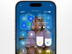 Programvarudesignen Liquid Glass har stor inverkan på det estetiska utseendet hos iOS Control Central. (Bildkälla: Apple på YouTube)