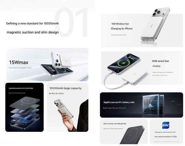Huvudhöjdpunkterna i 10.000 mAh Air + power bank (maskinöversatt)