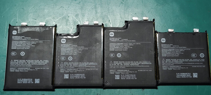 Förmodade batterier i Xiaomi 17, 17 Pro, 17 Pro Max och 17 Ultra (Bildkälla: Panda Is Very Bald on Weibo)