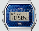 En närbild av Casio A159WEV-klockans urtavla med Casioblogs vattenstämpel.