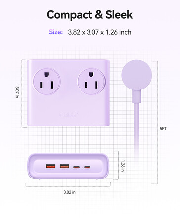 Orico Power Strip-dimensioner (Bildkälla: Orico)