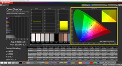 CalMAN ColorChecker (färgprofil: AdobeRGB, målfärgrymd: AdobeRGB)