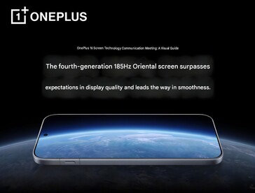 OnePlus 16 kommer att ha en OLED-skärm med en maximal uppdateringsfrekvens på 185 Hz.