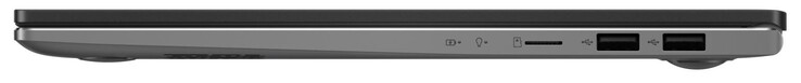 Höger: Minneskortsläsare (microSD), 2x USB 2.0 (Typ A)