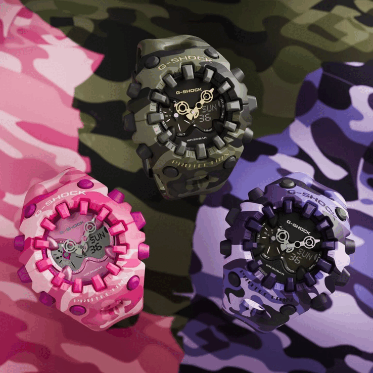 Den rosa G-Shock GA-V01MCG-4A och den lila GA-V01CMG-6A