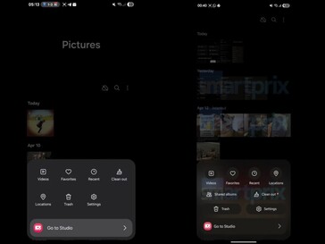Vänster: Galleri-appen på One UI 7. Till höger: Galleri-appen på One UI 8 (redigerad). (Bildkälla: Smartprix)