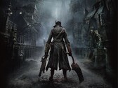 Officiell nyckelbild från Bloodborne som visar Jägaren stående på gatorna i Yharnam
