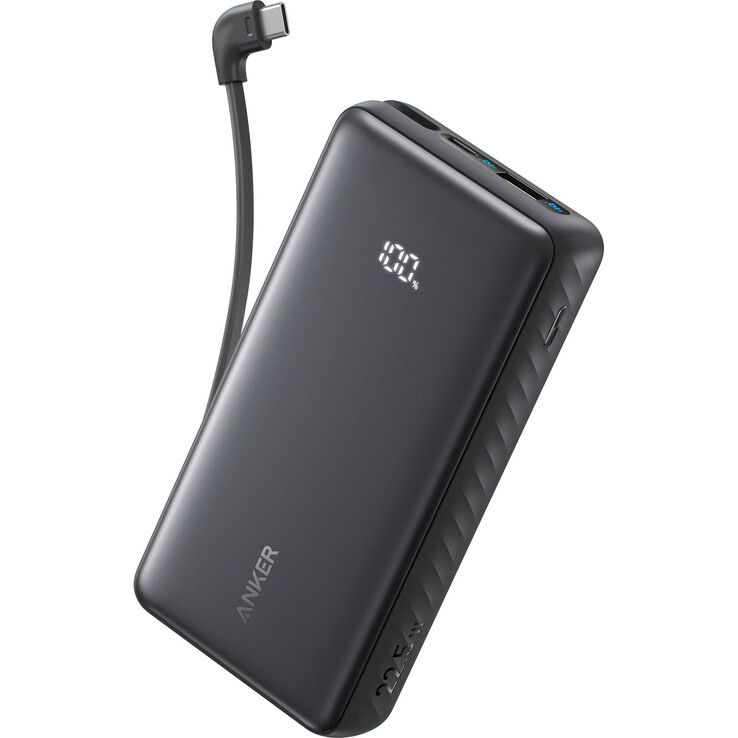 Anker Zolo Power Bank med inbyggd USB-C-kabel (20 000 mAh, 22,5 W, svart). (Bildkälla: B&amp;H Photo)