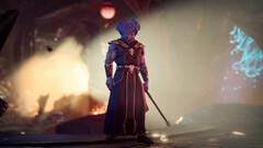 En Dragonborn-karaktär i filmisk vy i Baldur's Gate 3