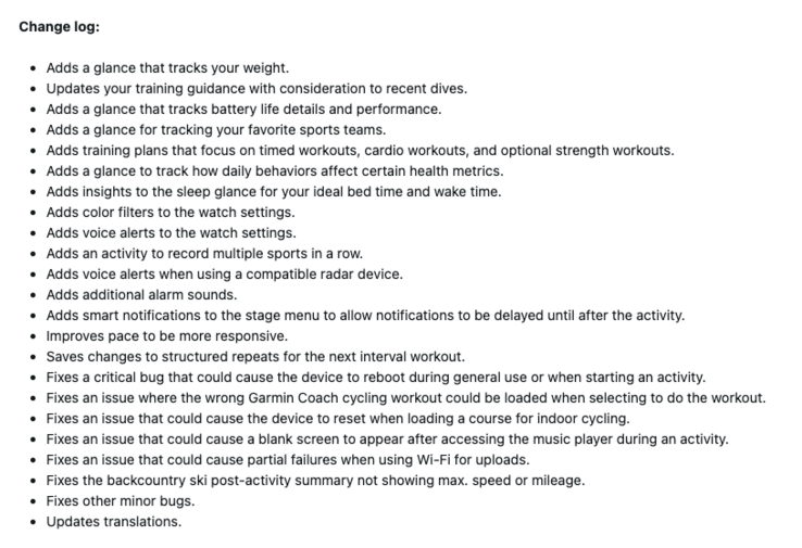 Betaversionen 16.28 ändringslogg för Garmin Venu X1