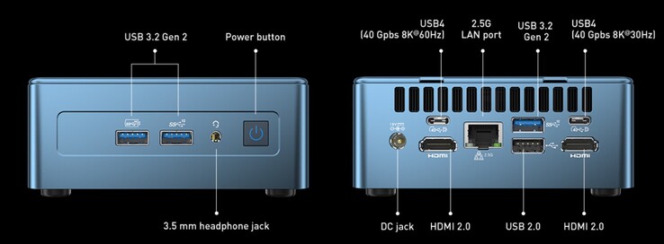 Externa portar på Geekom Mini IT12, i5-12450H (Källa: Geekom)