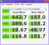 CrystalDiskMark read 442 MB/s