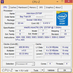 CPU Z overview information