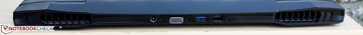 Rear: AC adapter, VGA-out, 1x USB 3.0, Gigabit Ethernet