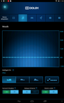 Dolbymjukvaran har flera förinställningar som förändrar ljudbilden markant.