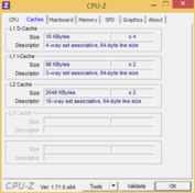 System info: CPU-Z Cache