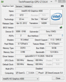 System info GPUZ HD 4000