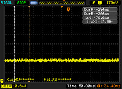 Ingen PWM (Puls Width Modulation) kan uppmätas