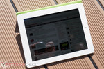 Nya iPad utomhus i direkt solljus