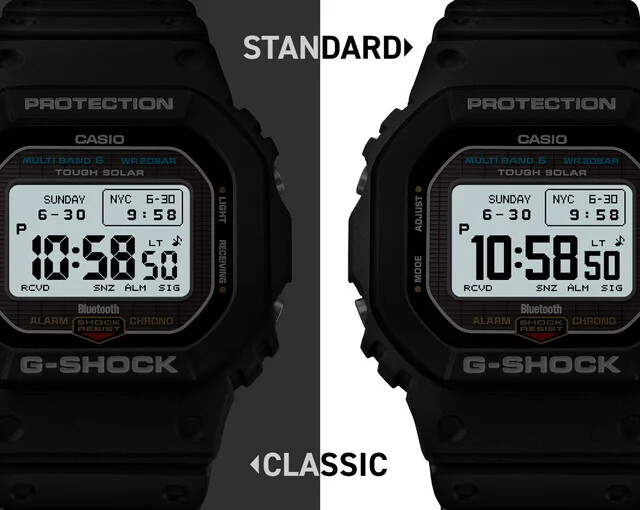 En läckt marknadsföringsbild av de två teckensnittsstilarna på den kommande Casio G-Shock GW-BX5600. (Bildkälla: Reddit)
