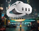 Meta Quest 3 VR-headset visas i Cyberpunk 2077:s Night City (Bildkälla: Meta, Steam med ändringar)