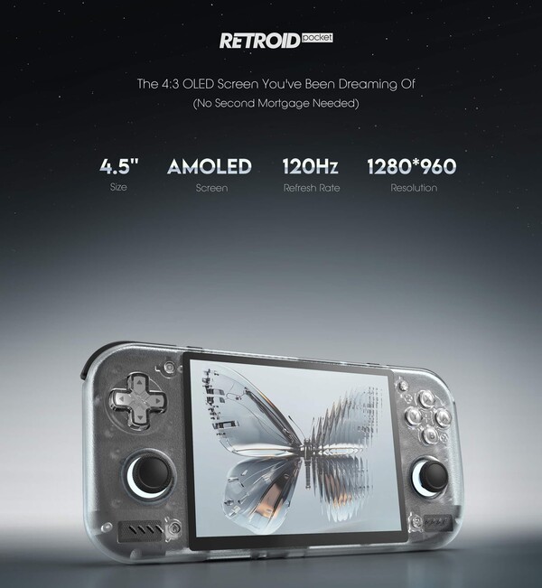 Retroid Pocket Nova kommer att ha en AMOLED-skärm med 120 Hz.