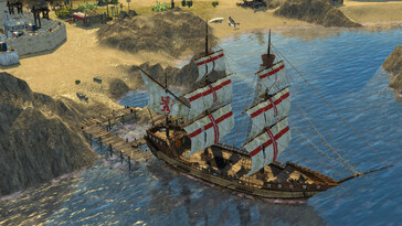 En bild som visar ett skepp i Stronghold Crusader 2.