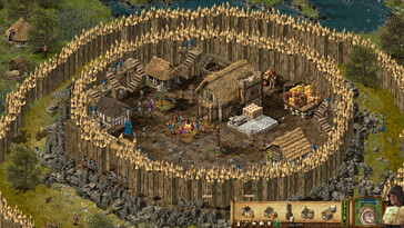 En bild som visar byggnader i Stronghold: Definitive Edition.