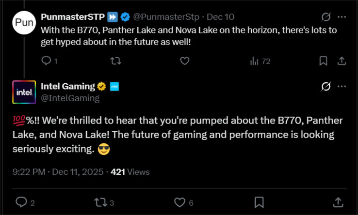 (Bildkälla: Intel Gaming via Wccftech)