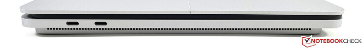 Vänster sida: 2x USB-C med Thunderbolt 4 (USB 4.0, Power Delivery, DisplayPort)