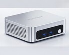 Bilden visar ett foto av mini-PC:n Peladn WO5 304 i silverfärg.