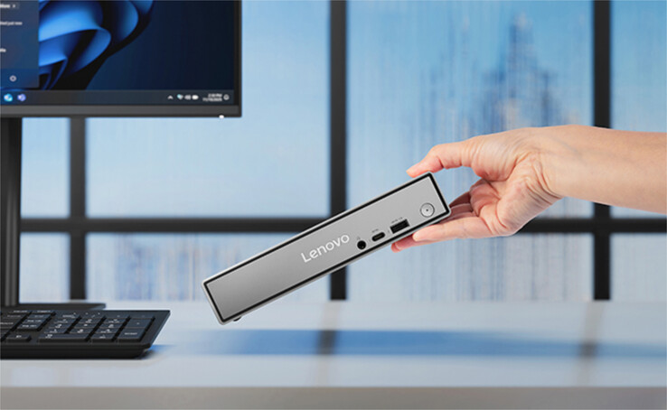 ThinkCentre Neo 50q Gen 7 mäter 240 x 250 x 186 mm.
